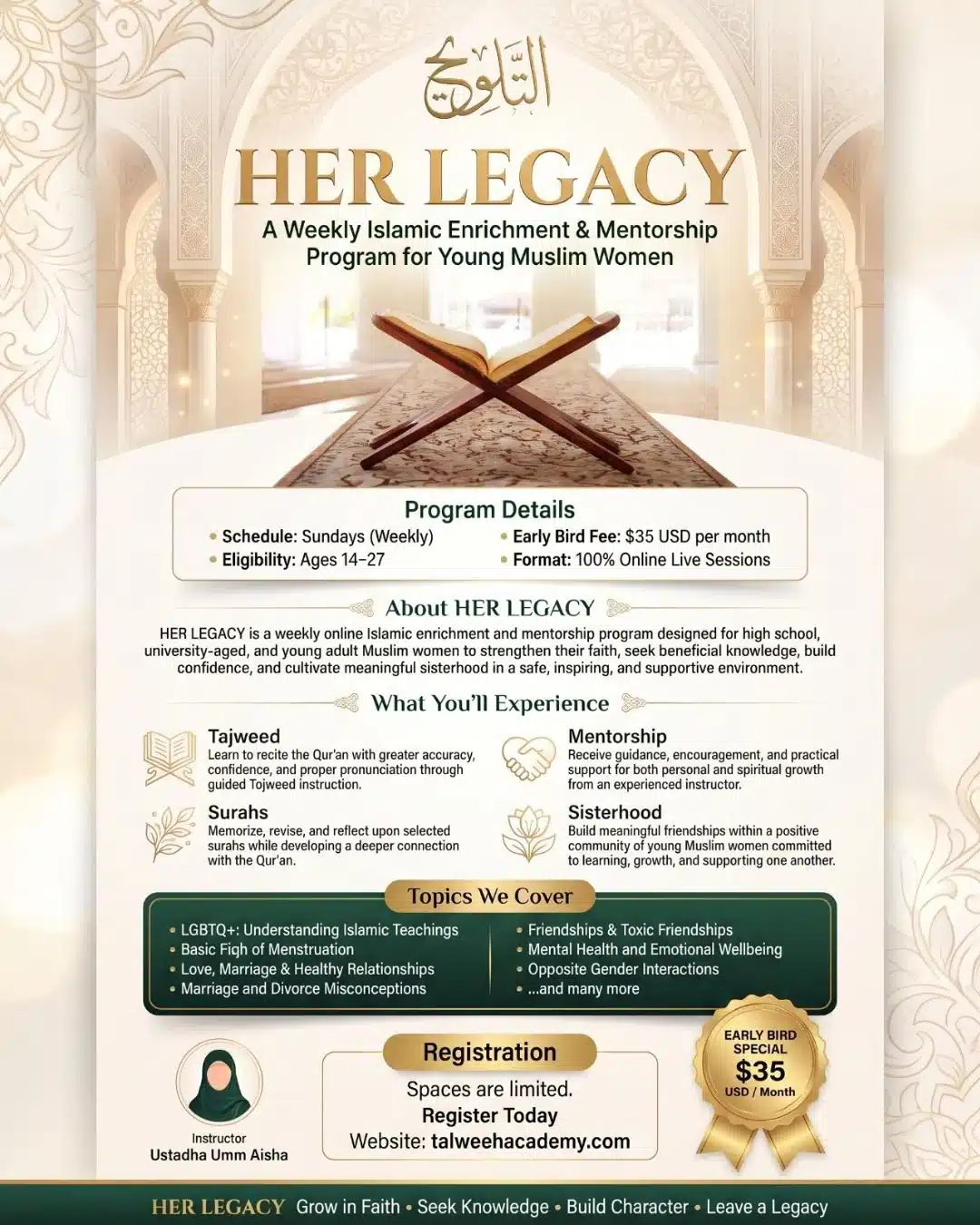 HER LEGACY Talweeh Academy